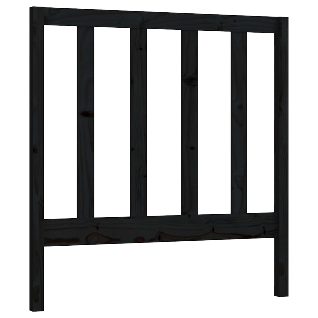 Solid Pine Wood Black Headboard 95x4x100 cm – Stylish & Durable