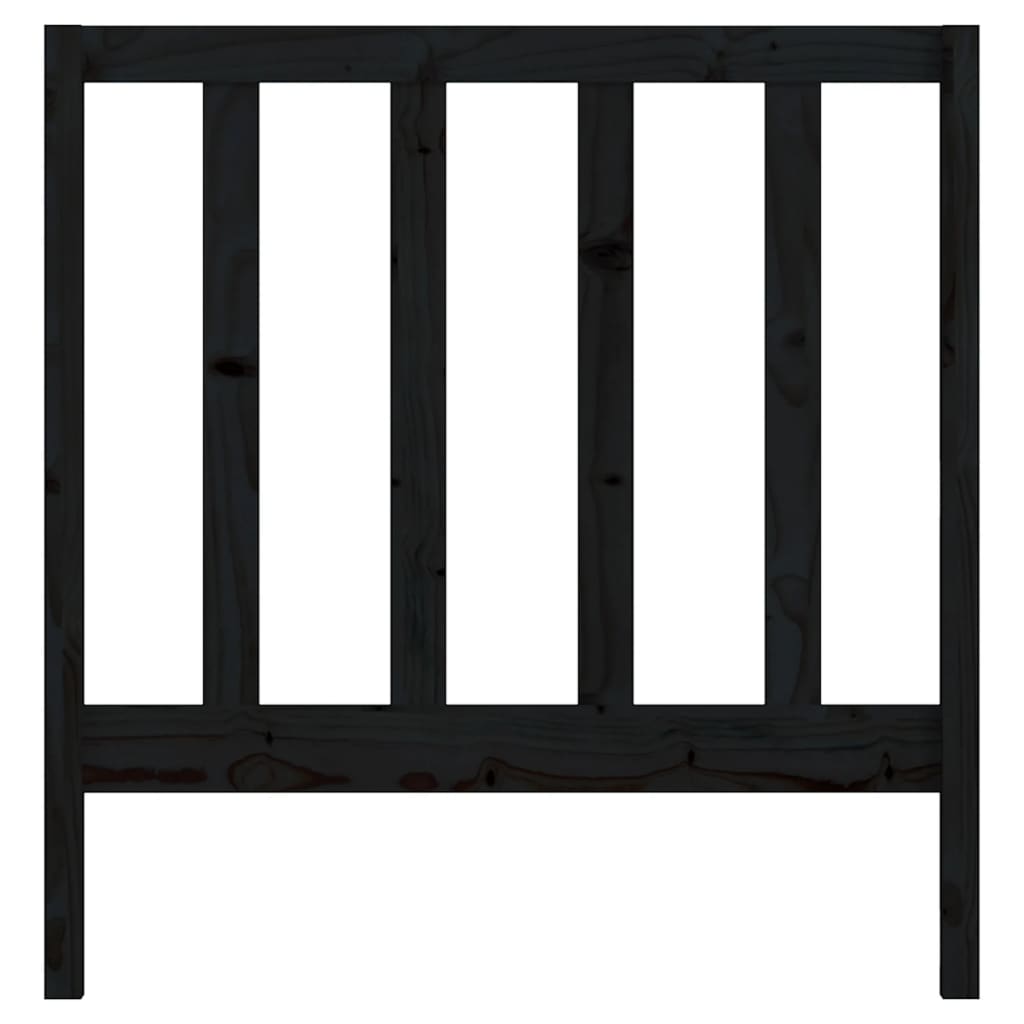 Solid Pine Wood Black Headboard 95x4x100 cm – Stylish & Durable