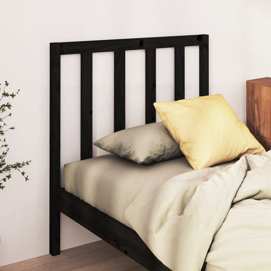 Solid Pine Wood Black Headboard 95x4x100 cm – Stylish & Durable