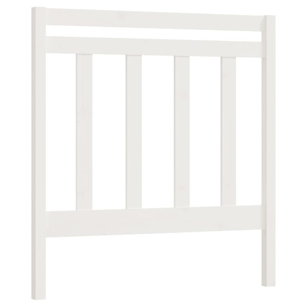 Solid Pine Wood White Bed Headboard 95x4x100 cm