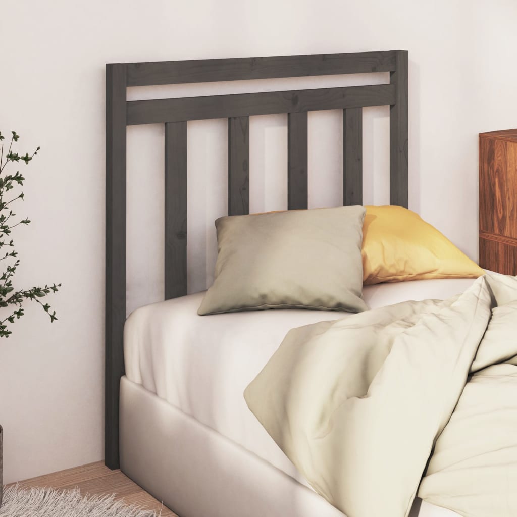 Solid Wood Grey Pine Headboard 95x4x100 cm - Stylish & Durable