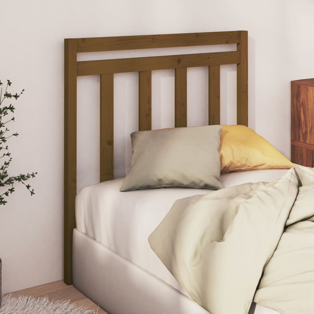 Solid Pine Honey Brown Bed Headboard - 95x4x100 cm