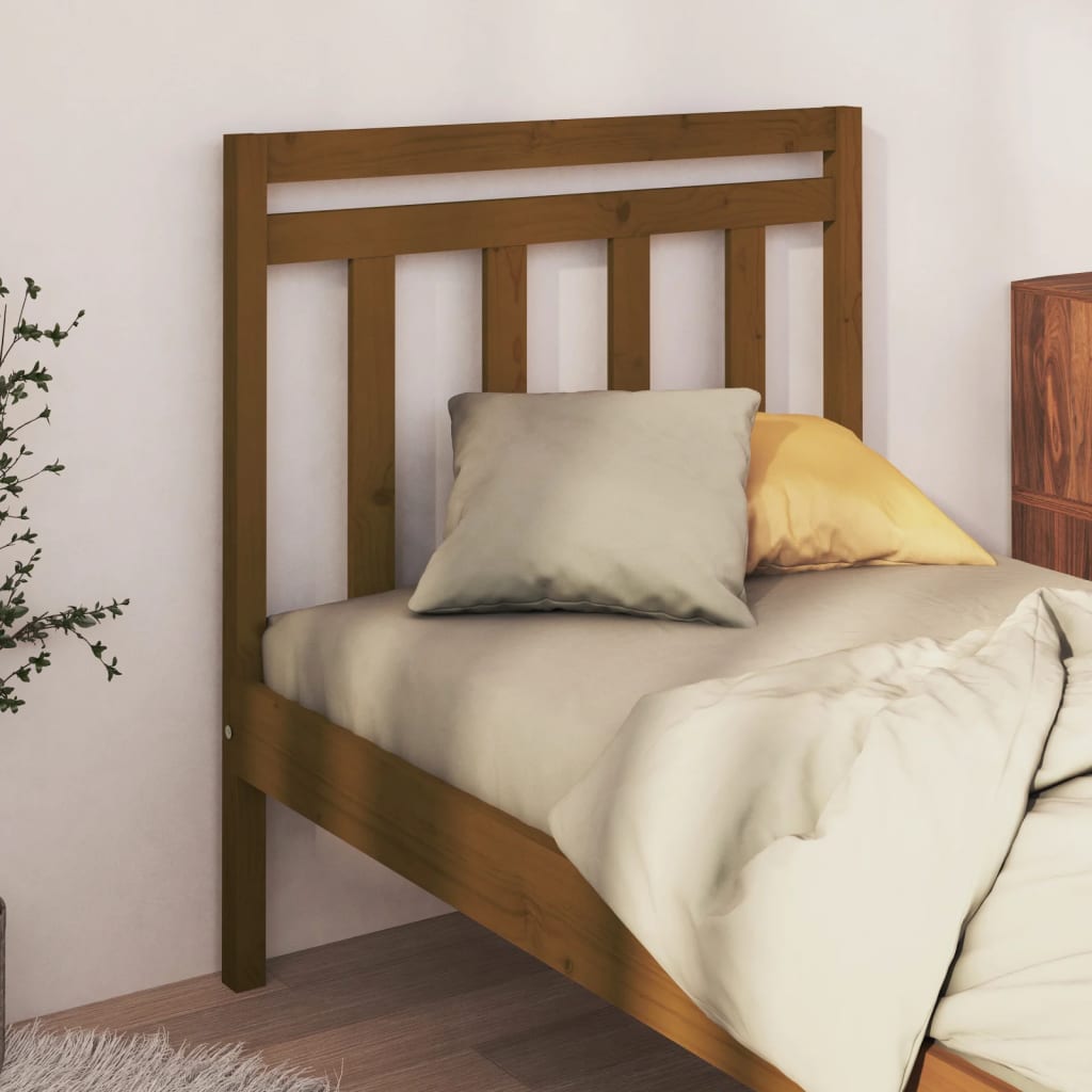 Solid Pine Honey Brown Bed Headboard - 95x4x100 cm