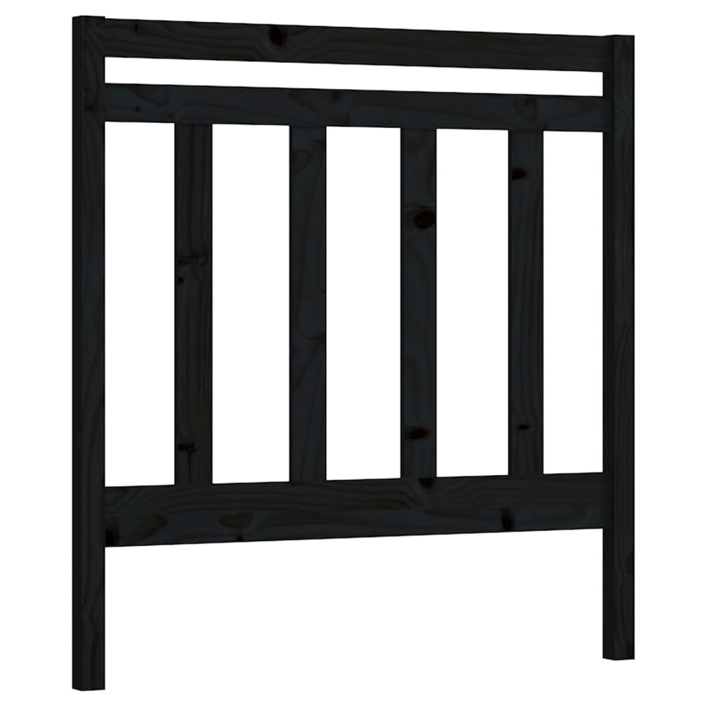Black Solid Pine Wood Headboard 95x4x100 cm - Stylish & Durable