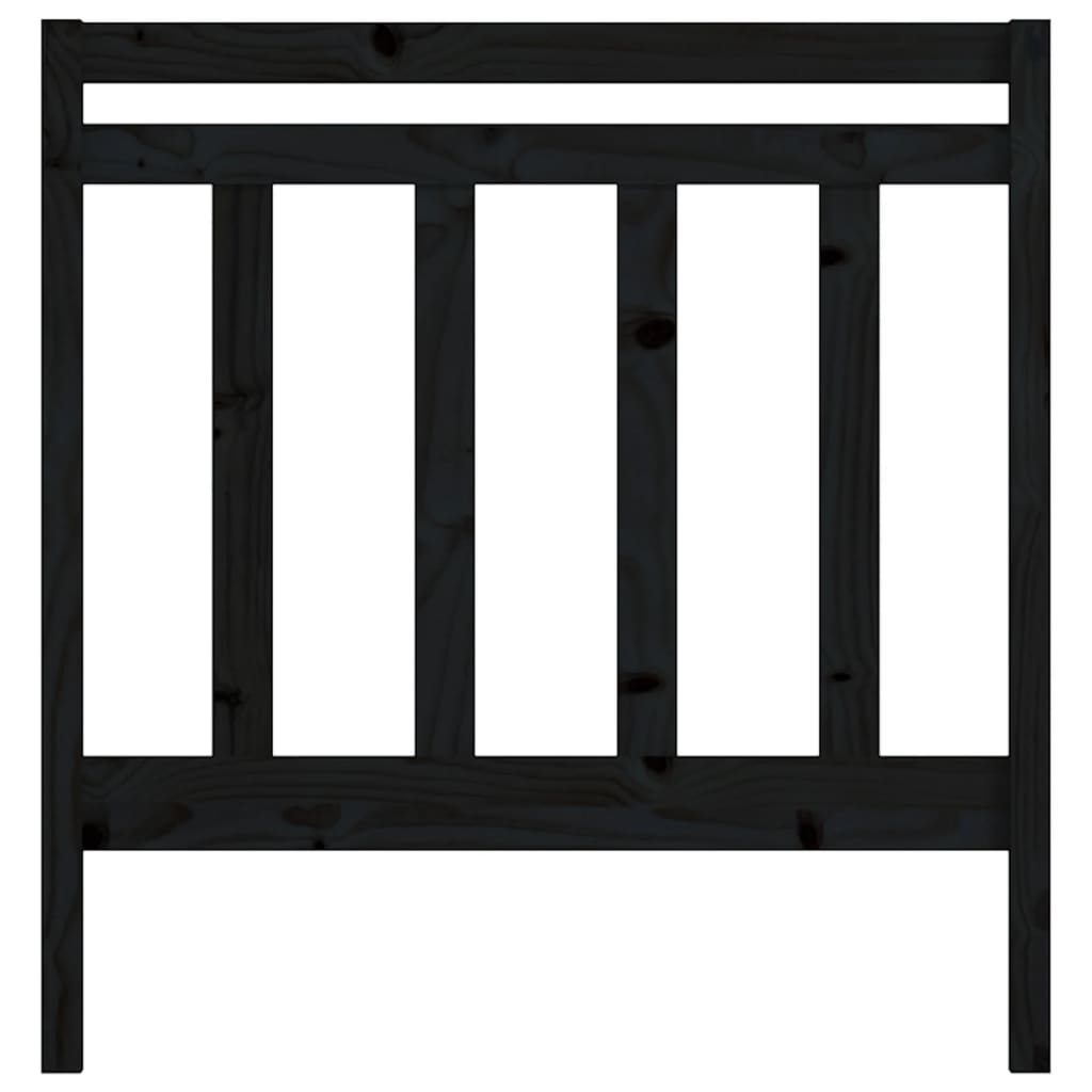 Black Solid Pine Wood Headboard 95x4x100 cm - Stylish & Durable