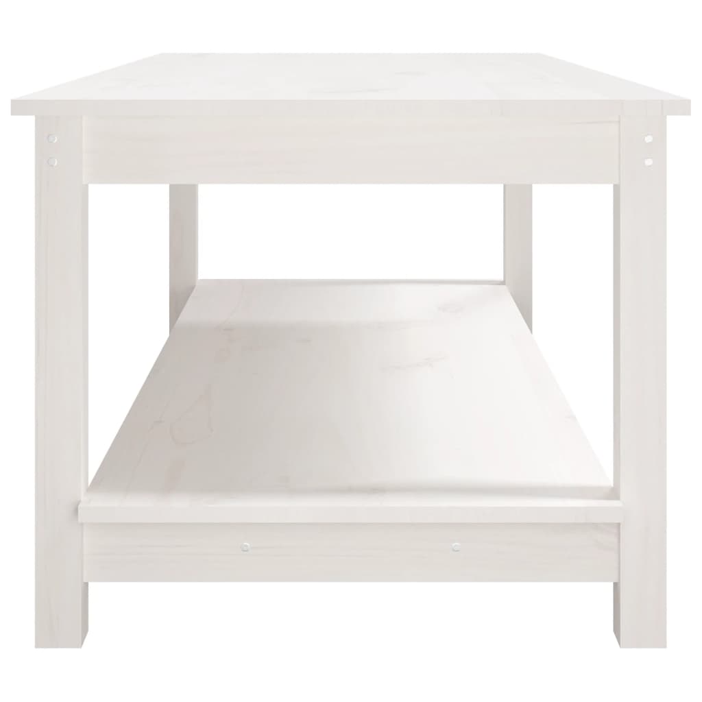 Coffee Table White 110x55x45 cm Solid Wood Pine