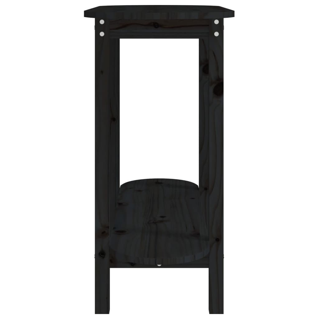 Console Table Black 110x40x80 cm Solid Wood Pine