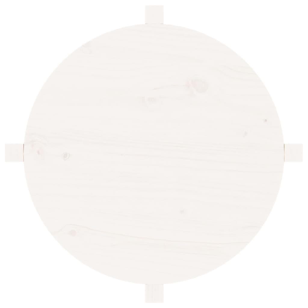Coffee Table White Ø 62.5x45 cm Solid Wood Pine