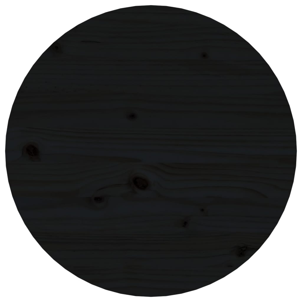 Coffee Table Black Ø 45x40 cm Solid Wood Pine