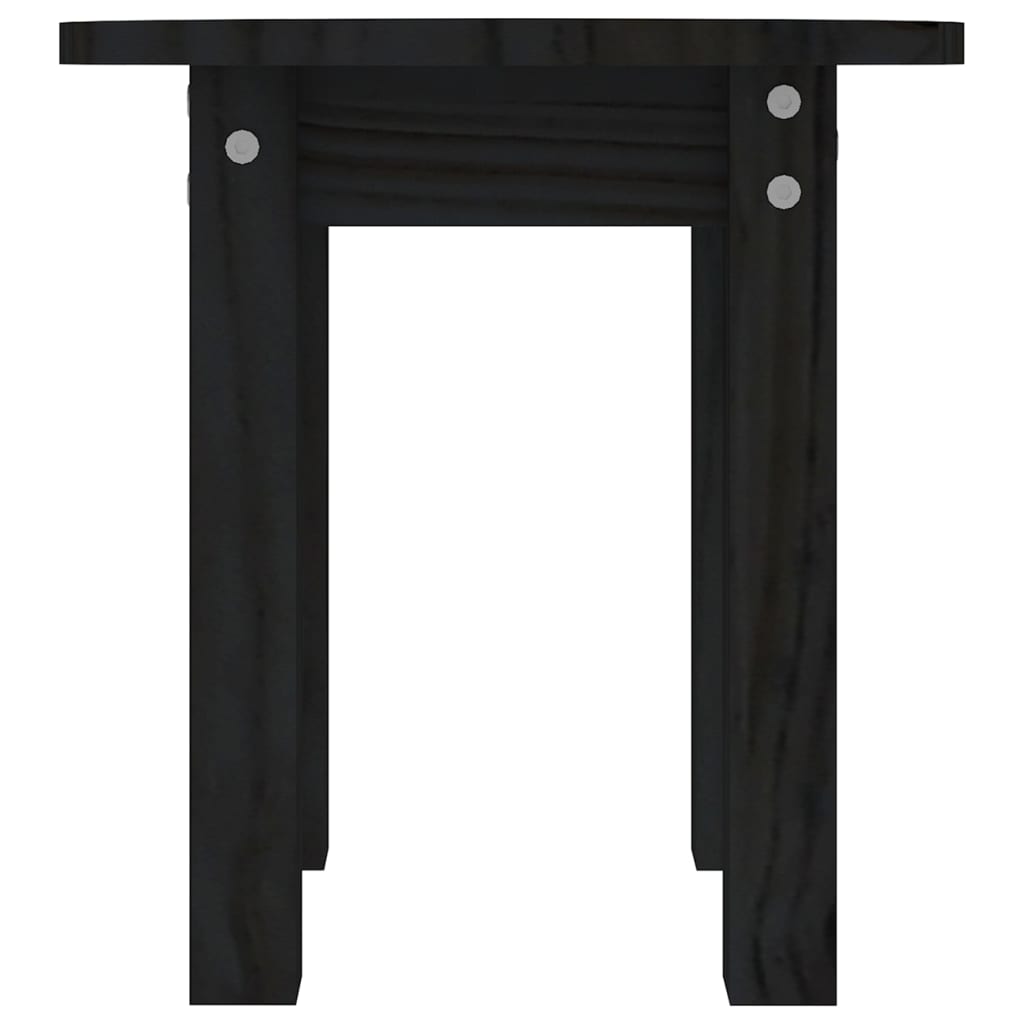 Coffee Table Black Ø 35x35 cm Solid Wood Pine
