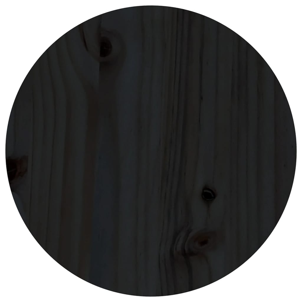 Coffee Table Black Ø 35x35 cm Solid Wood Pine