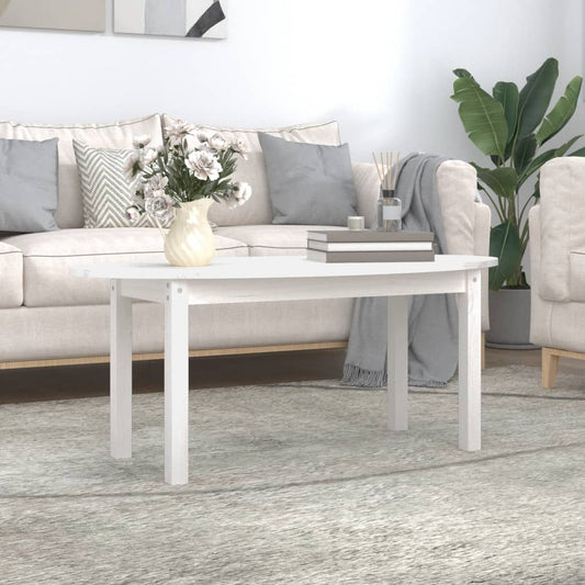 Coffee Table White 110x55x45 cm Solid Wood Pine