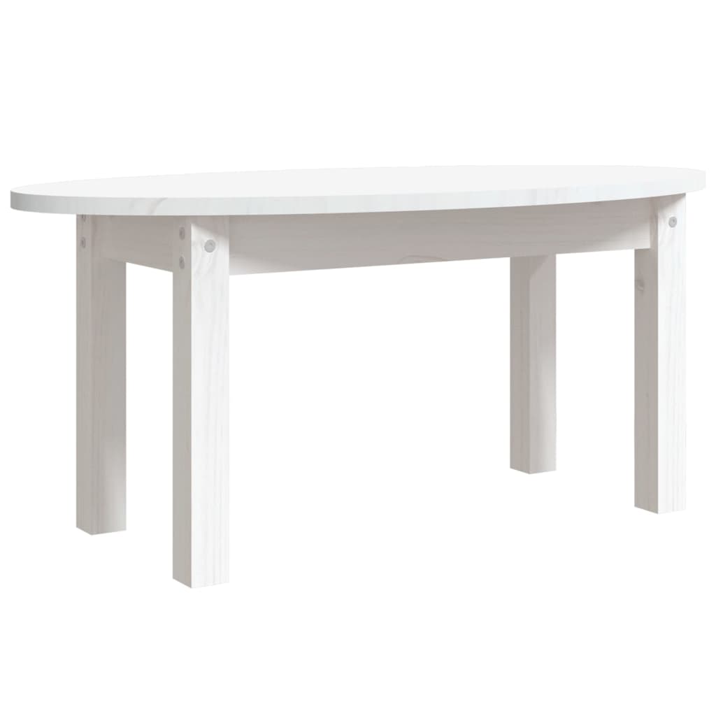 Coffee Table White 80x40x35 cm Solid Wood Pine