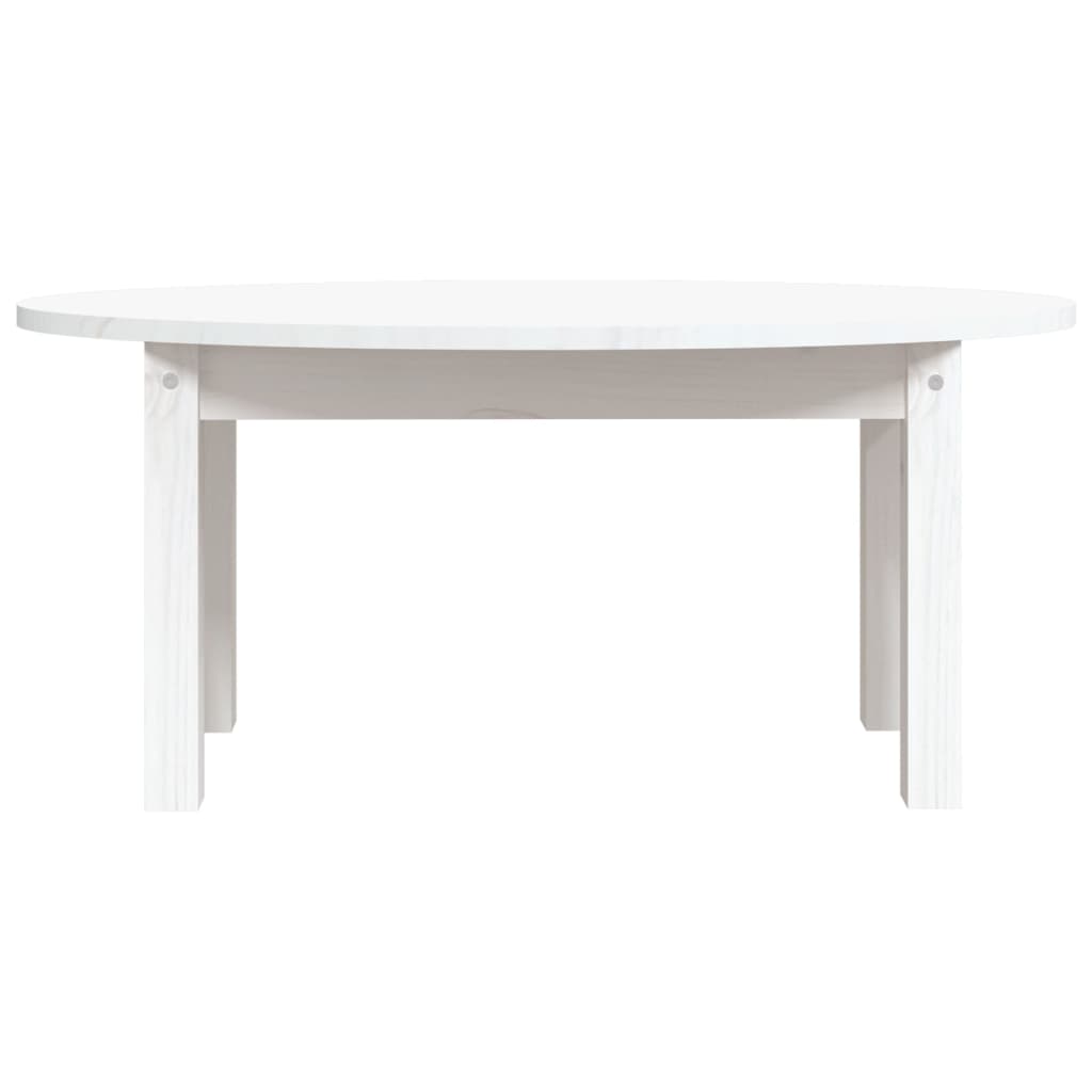Coffee Table White 80x40x35 cm Solid Wood Pine