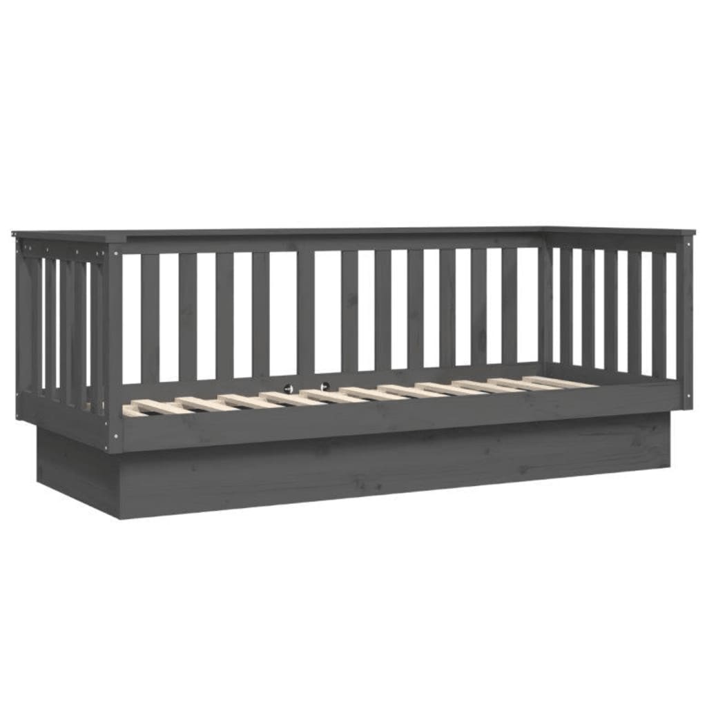 Solid Pine Grey Day Bed Frame 90x190 cm - No Mattress Included