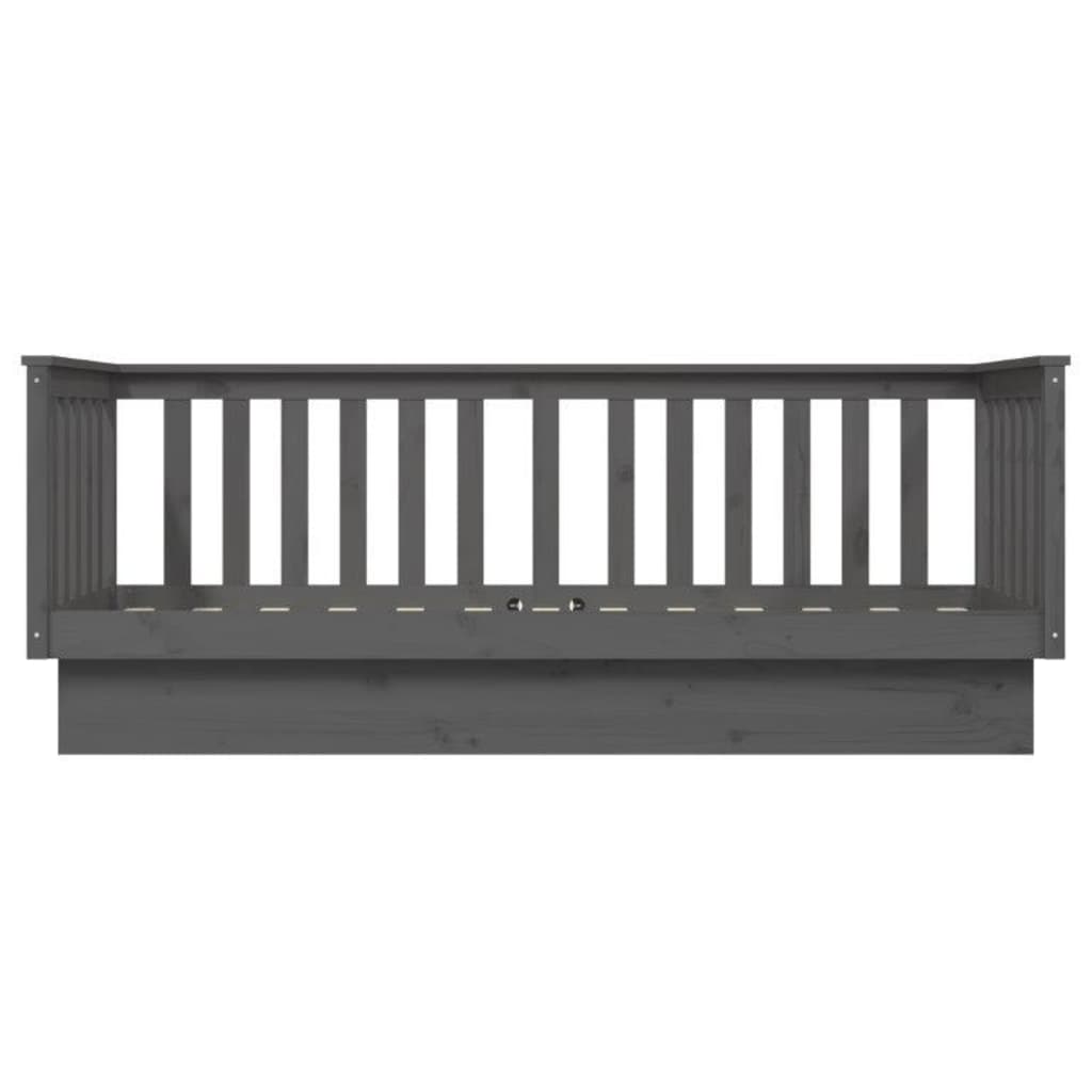 Solid Pine Grey Day Bed Frame 90x190 cm - No Mattress Included