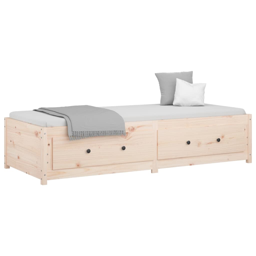 Solid Pine Wood Day Bed Frame 80x200 cm - Mattress Not Included