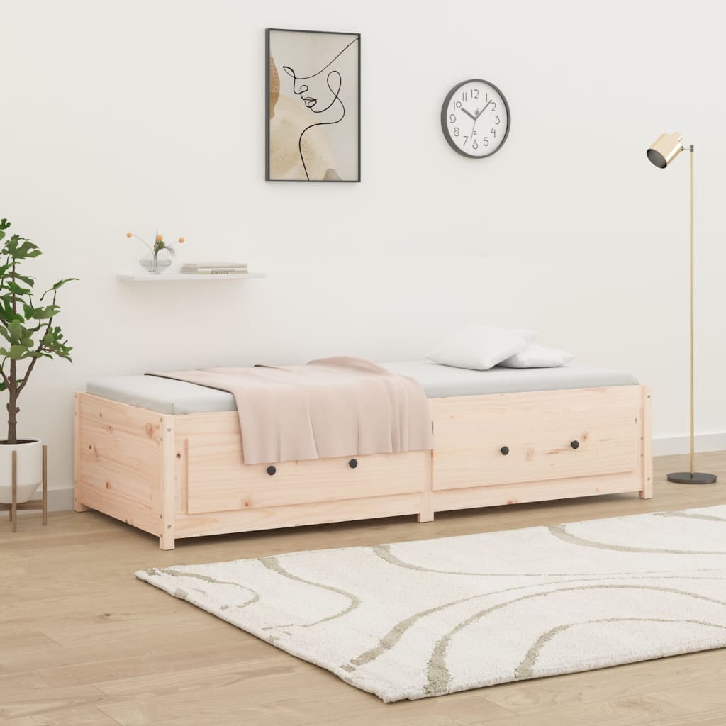 Solid Pine Wood Day Bed Frame 80x200 cm - Mattress Not Included