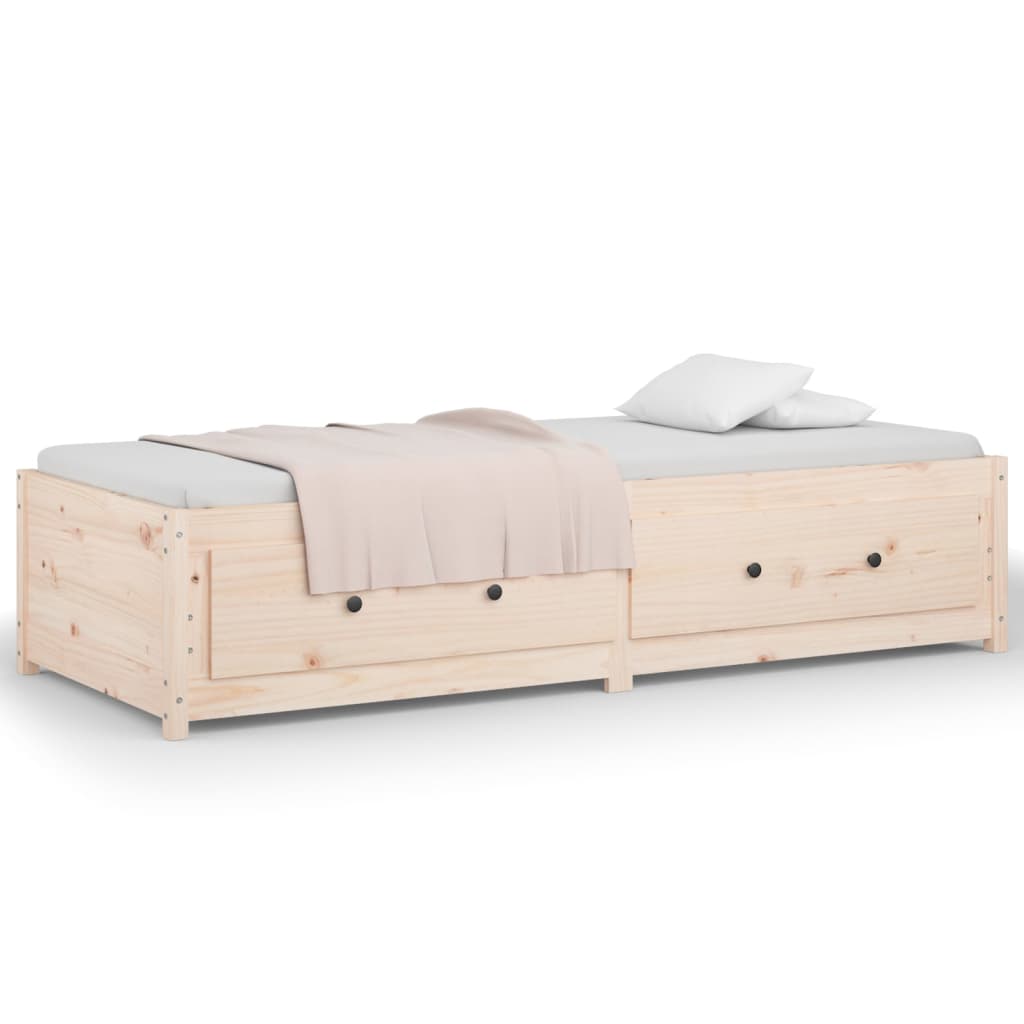 Solid Pine Wood Day Bed Frame 80x200 cm - Mattress Not Included