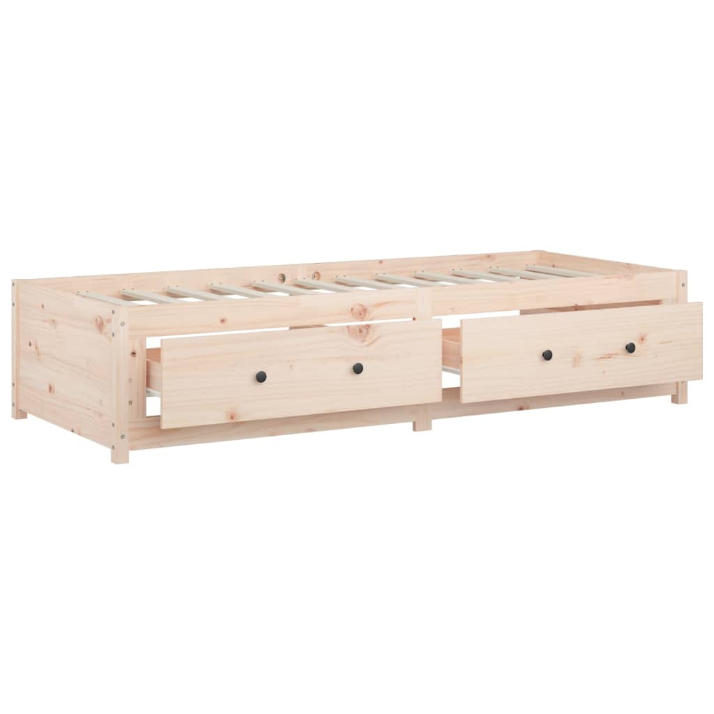 Solid Pine Wood Day Bed Frame 80x200 cm - Mattress Not Included