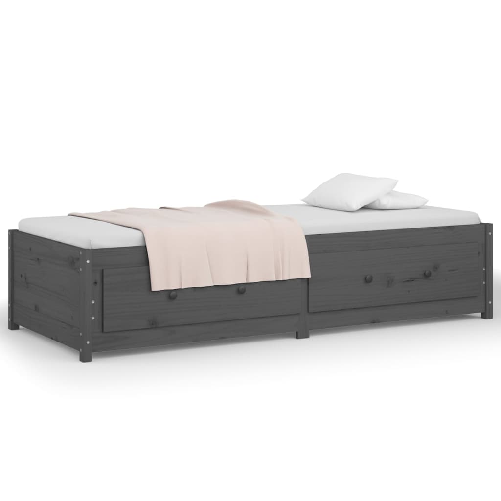 Solid Pine Grey Day Bed 90x200 cm - No Mattress Included