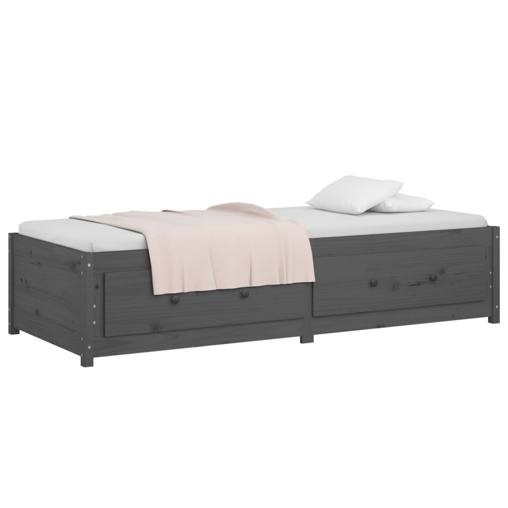 Solid Pine Grey Day Bed 90x200 cm - No Mattress Included