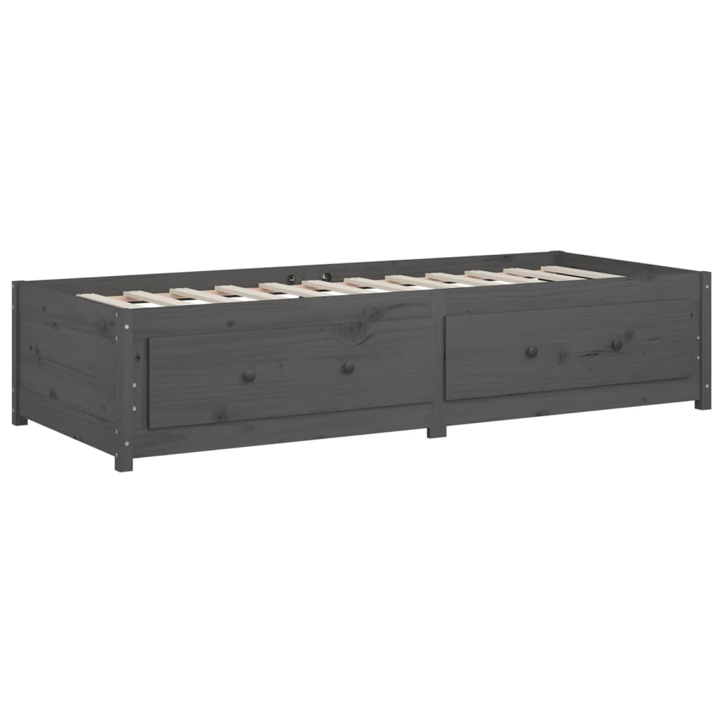 Solid Pine Grey Day Bed 90x200 cm - No Mattress Included