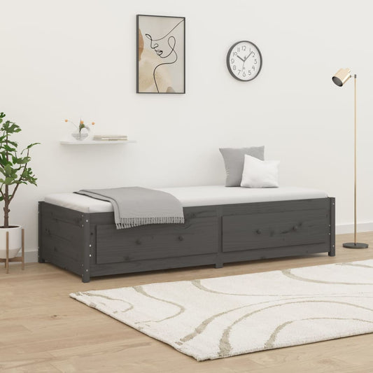 Solid Pine Grey Day Bed 90x200 cm - No Mattress Included