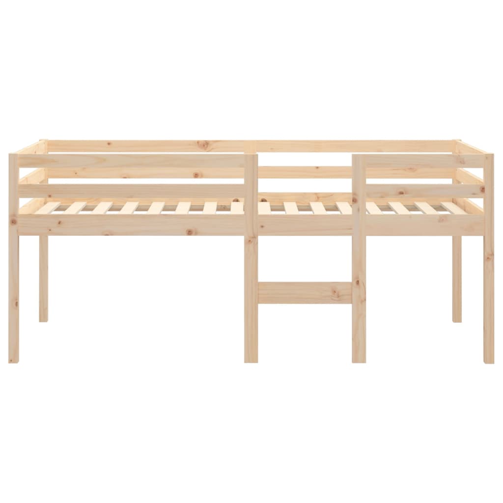 Solid Pine High Sleeper Bed Frame 80x200 cm - Mattress Not Included