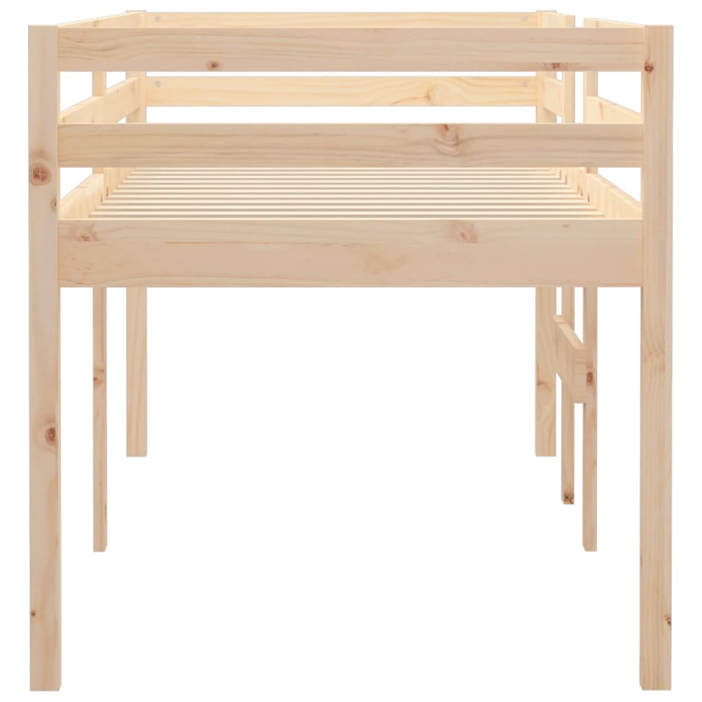 Solid Pine High Sleeper Bed Frame 80x200 cm - Mattress Not Included