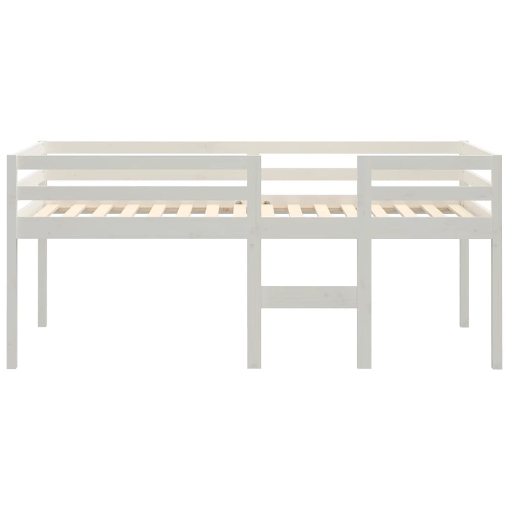 White Pine High Sleeper Bed 75x190 cm - Solid Wood, No Mattress