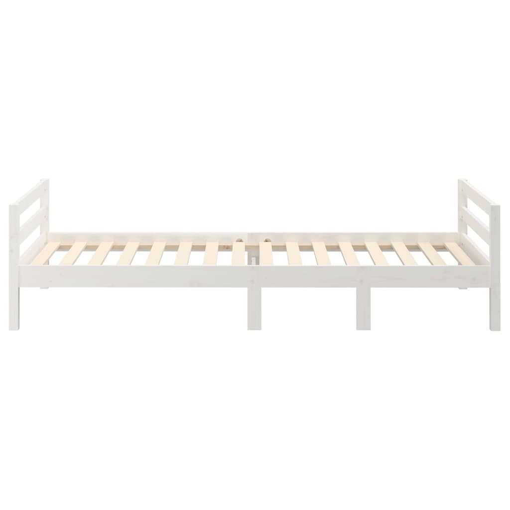 Solid Pine Wood Bed Frame, White, 80x200 cm, No Mattress Included