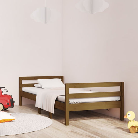 Solid Pine Wood Bed Frame, Honey Brown, 75x190cm Small Single