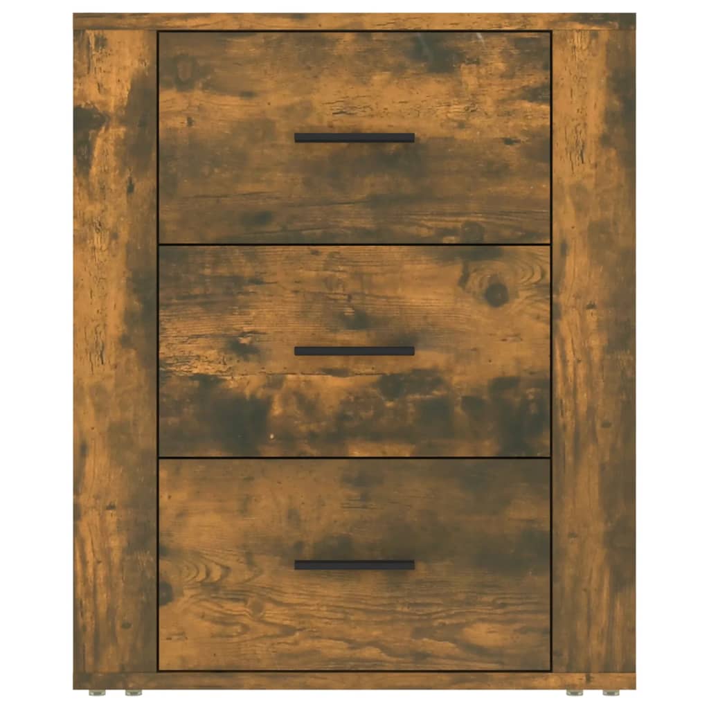 Smoked Oak Bedside Cabinet 50x36x60 cm - Engineered Wood Elegance