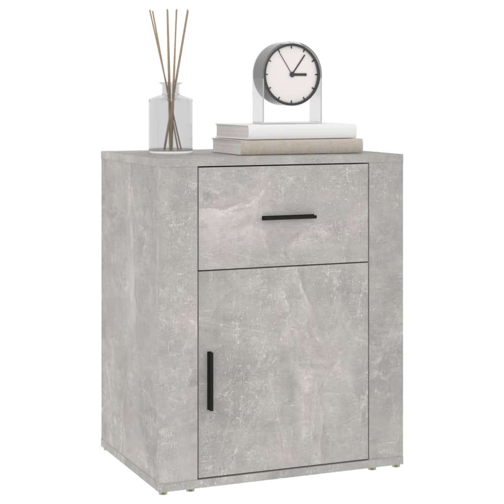 Concrete Grey Bedside Cabinet 50x36x60 cm - Engineered Wood