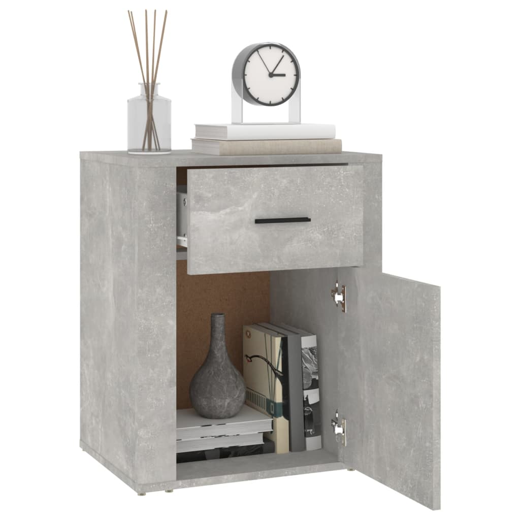 Concrete Grey Bedside Cabinet 50x36x60 cm - Engineered Wood