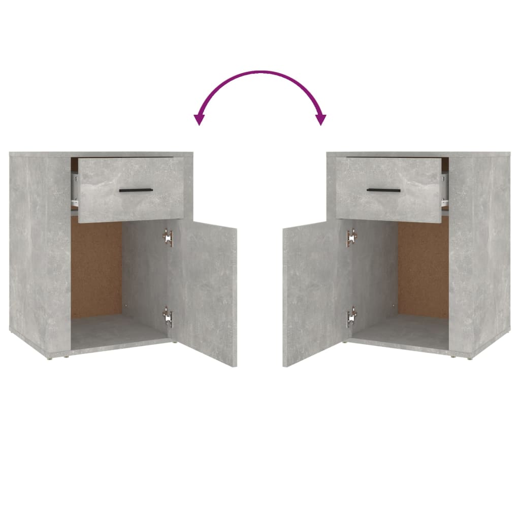 Concrete Grey Bedside Cabinet 50x36x60 cm - Engineered Wood