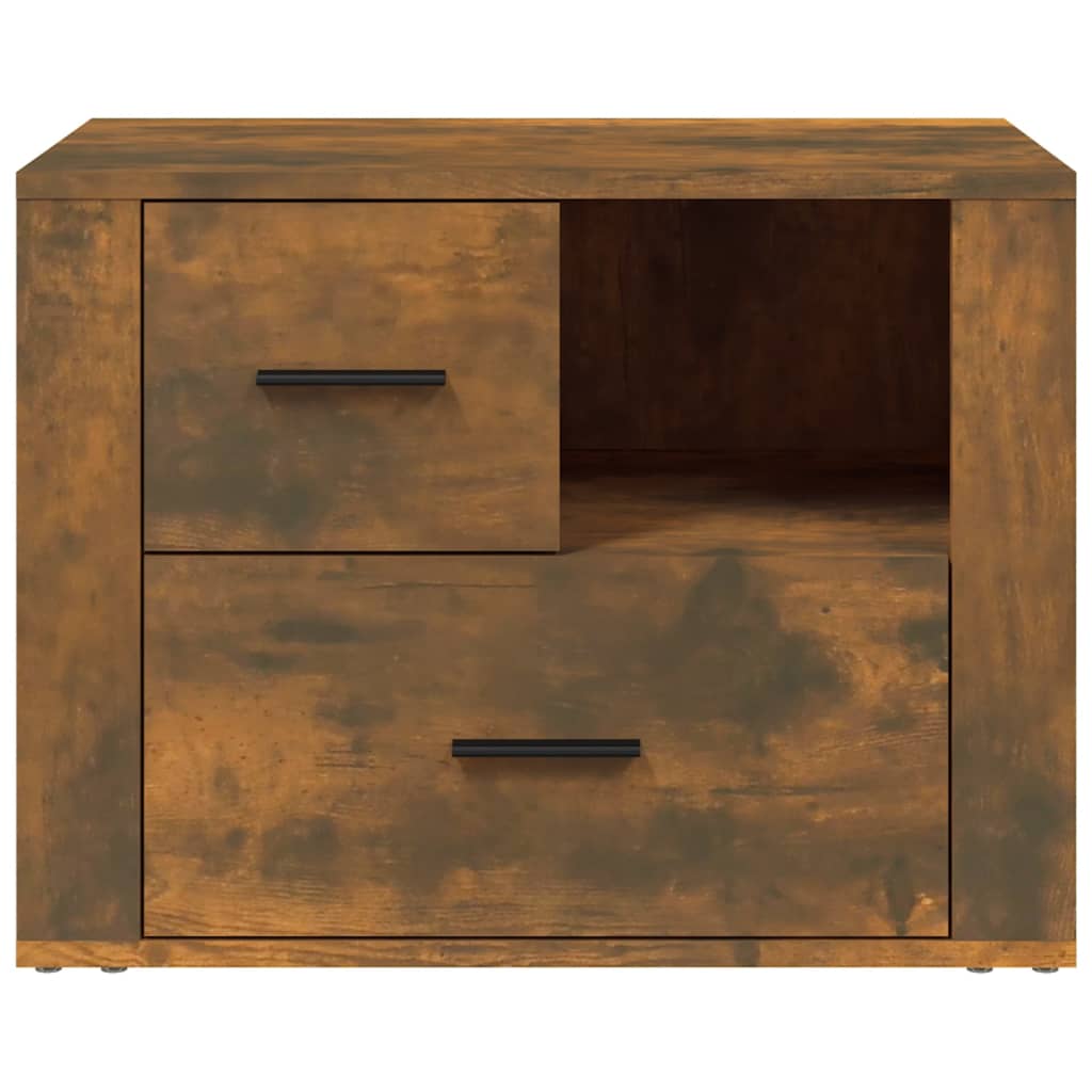 Smoked Oak Bedside Cabinet 60x36x45 cm - Engineered Wood