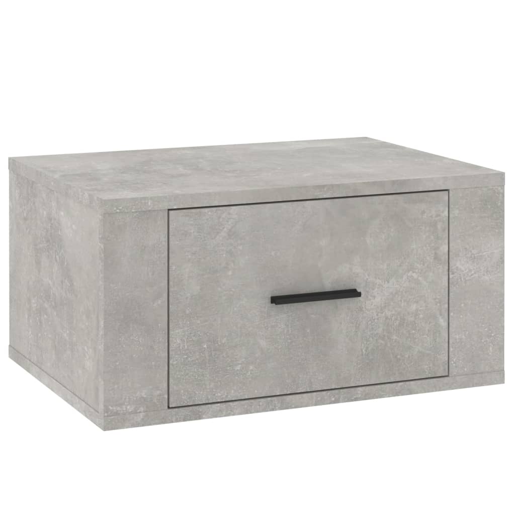 Concrete Grey Wall-Mounted Bedside Cabinet - 50x36x25 cm