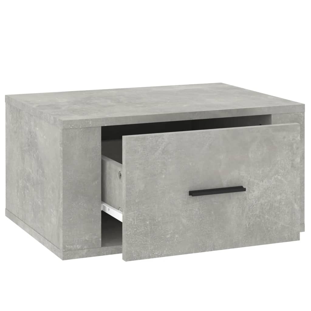 Concrete Grey Wall-Mounted Bedside Cabinet - 50x36x25 cm