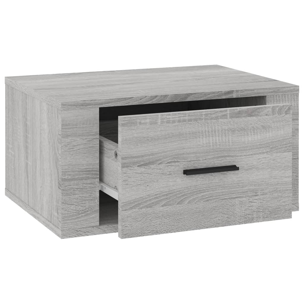 Grey Sonoma Wall-Mounted Bedside Cabinet 50x36x25 cm