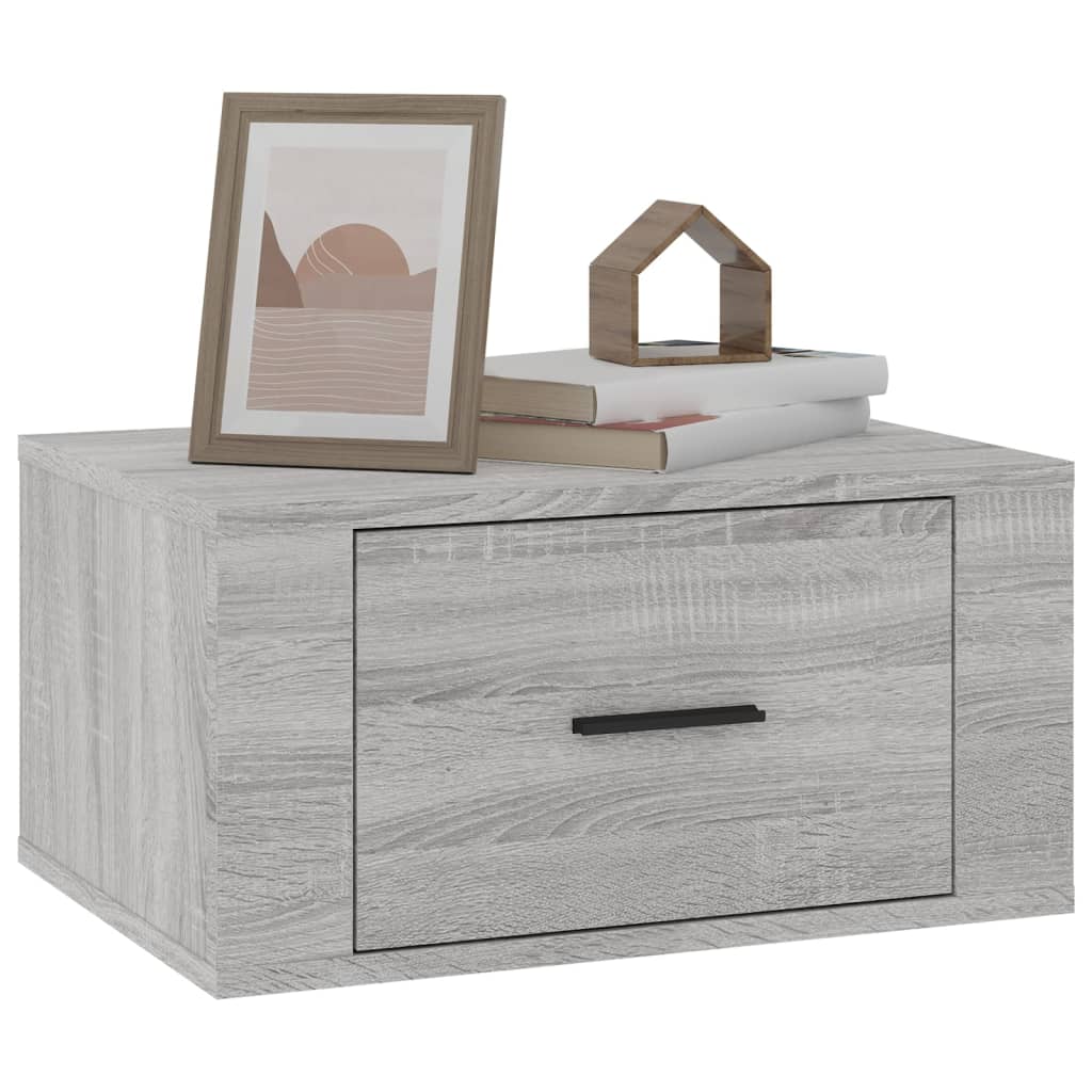 Grey Sonoma Wall-Mounted Bedside Cabinets 2 pcs - 50x36x25 cm
