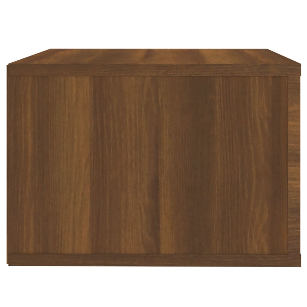 Brown Oak Wall-Mounted Bedside Cabinets - Set of 2, 50x36x25 cm