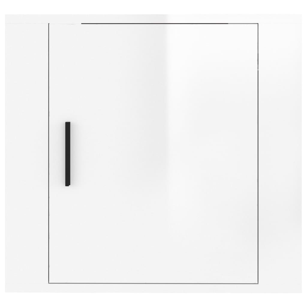 High Gloss White Wall-Mounted Bedside Cabinet 50x30x47 cm