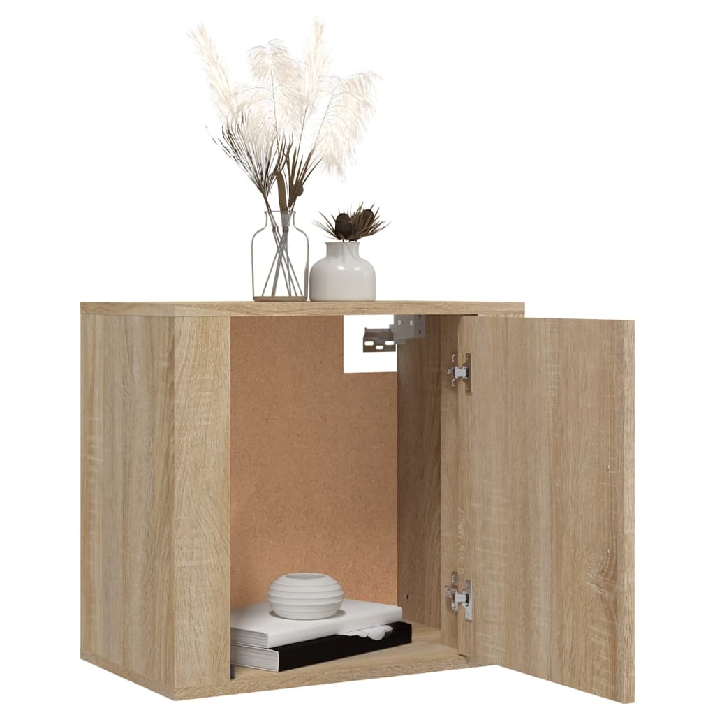 Sonoma Oak Wall-Mounted Bedside Cabinets Set of 2 - 50x30x47 cm