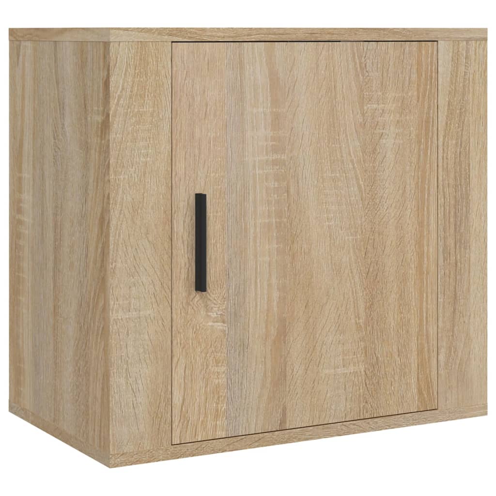 Sonoma Oak Wall-Mounted Bedside Cabinets Set of 2 - 50x30x47 cm