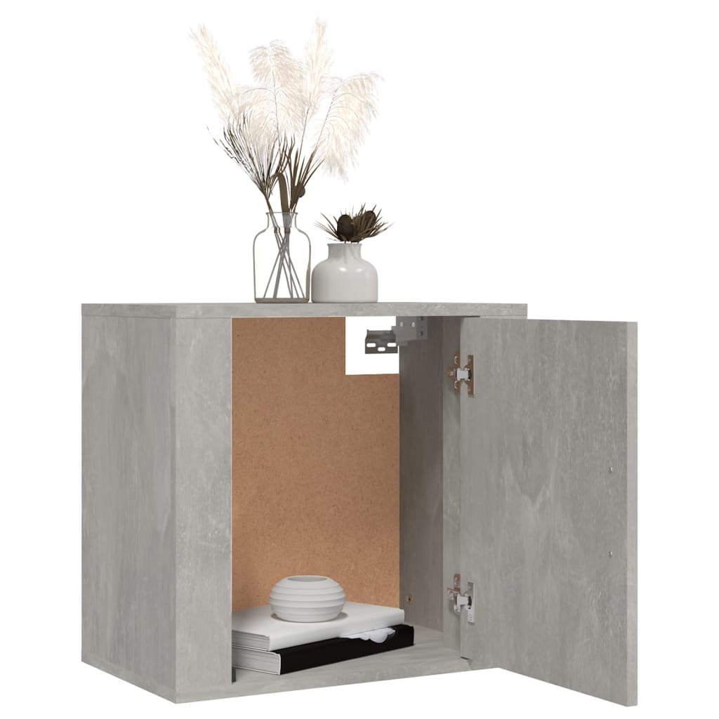 Concrete Grey Wall-Mounted Bedside Cabinets Set - 2 Pcs, 50x30x47 cm