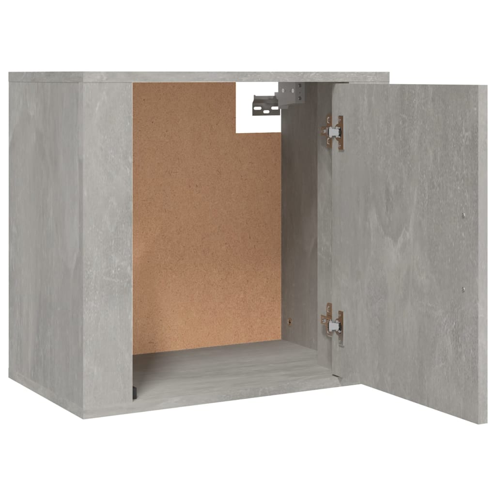 Concrete Grey Wall-Mounted Bedside Cabinets Set - 2 Pcs, 50x30x47 cm
