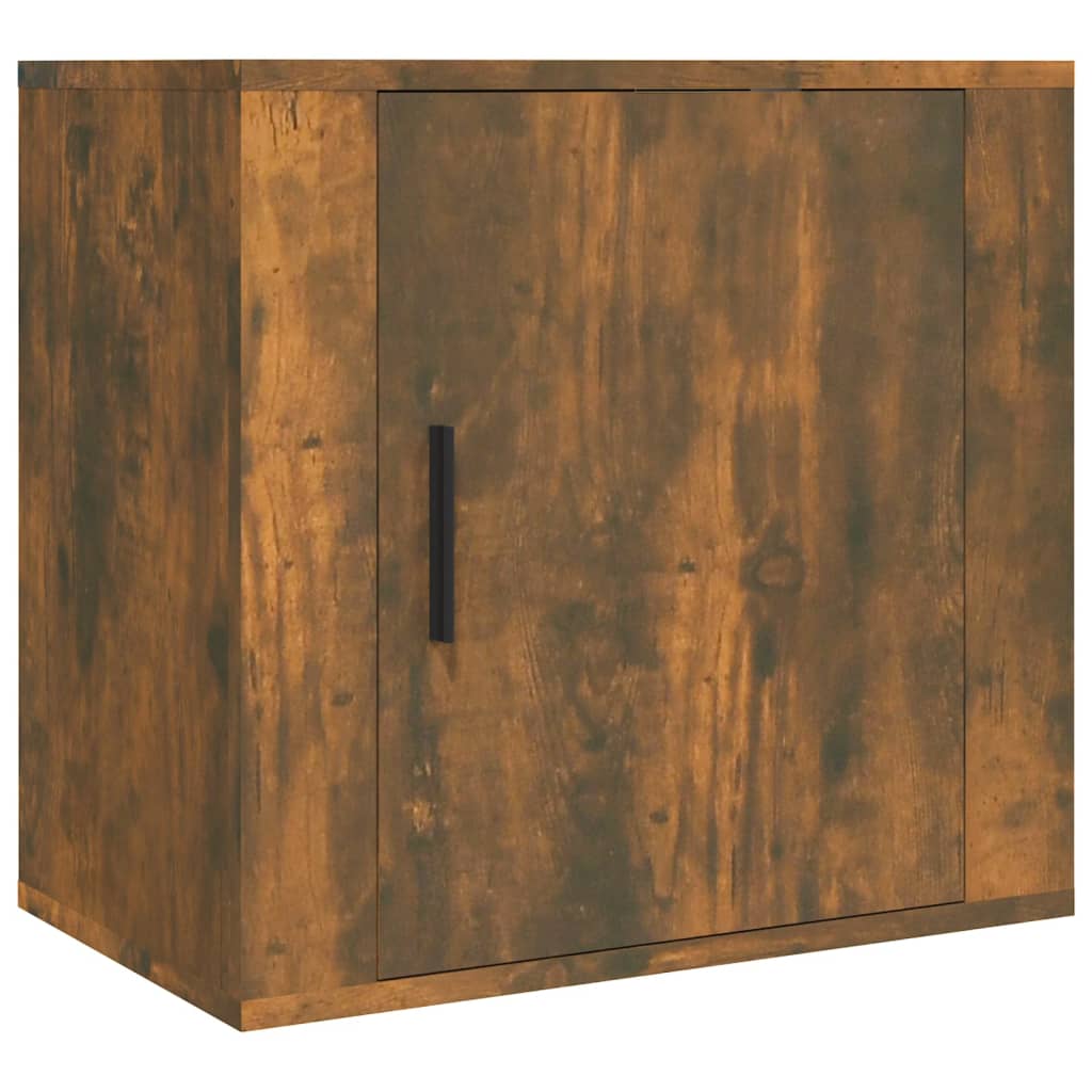 Smoked Oak Wall-Mounted Bedside Cabinets 2 Pcs - 50x30x47 cm