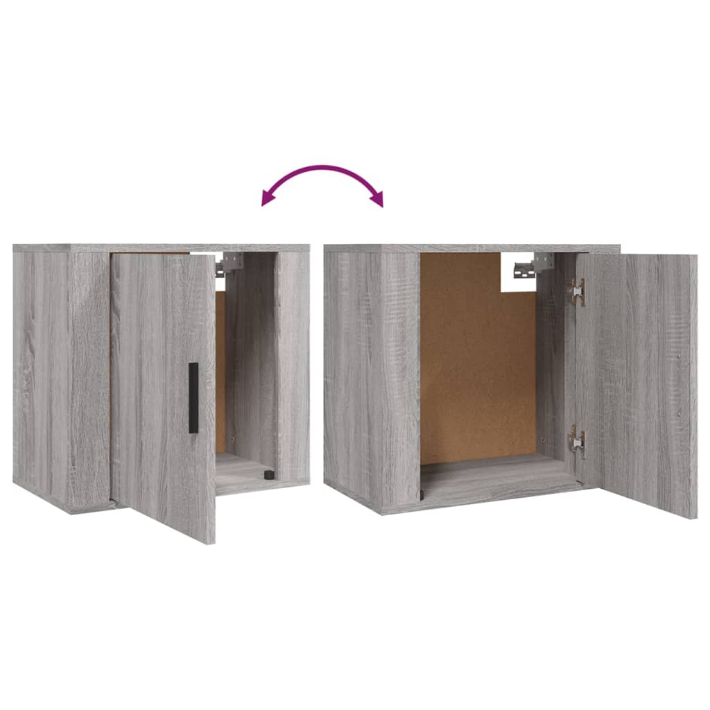 Grey Sonoma Wall-Mounted Bedside Cabinet 50x30x47 cm - Stylish & Compact